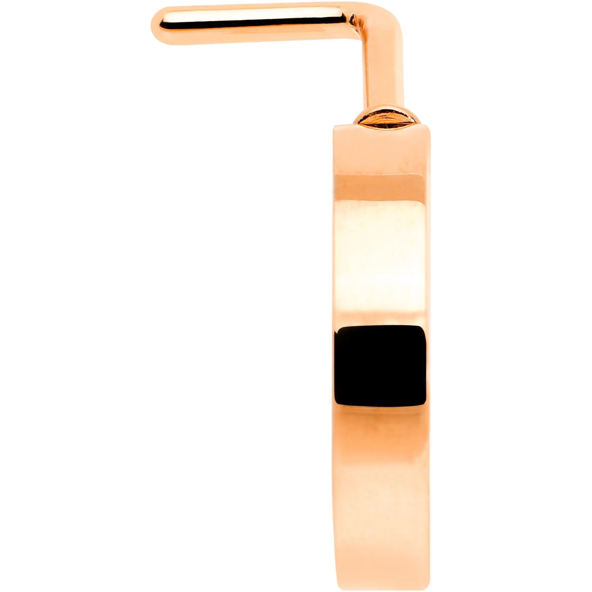 20 Gauge 1/4 Rose Gold Tone Simply Smooth Faux Hoop L Shape Nose Ring