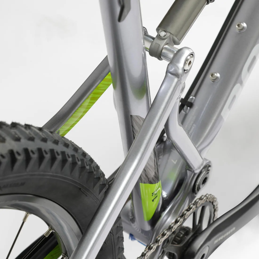 27.5 Inch MOUNTAIN BIKE FULL SUSPENSION ROCKRIDER ST 900 - Grey/Yellow