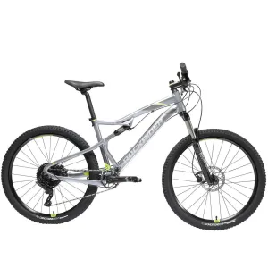 27.5 Inch MOUNTAIN BIKE FULL SUSPENSION ROCKRIDER ST 900 - Grey/Yellow