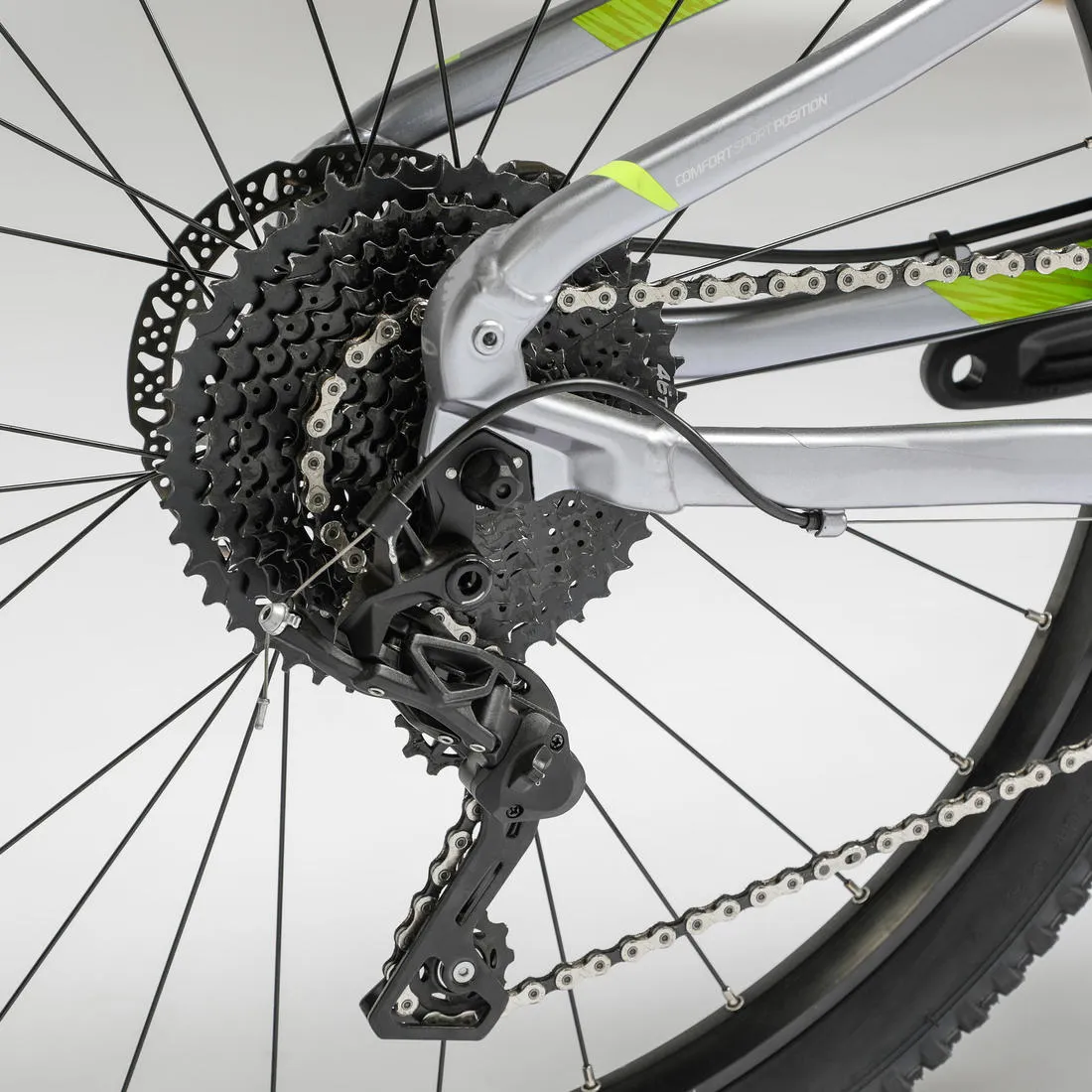 27.5 Inch MOUNTAIN BIKE FULL SUSPENSION ROCKRIDER ST 900 - Grey/Yellow
