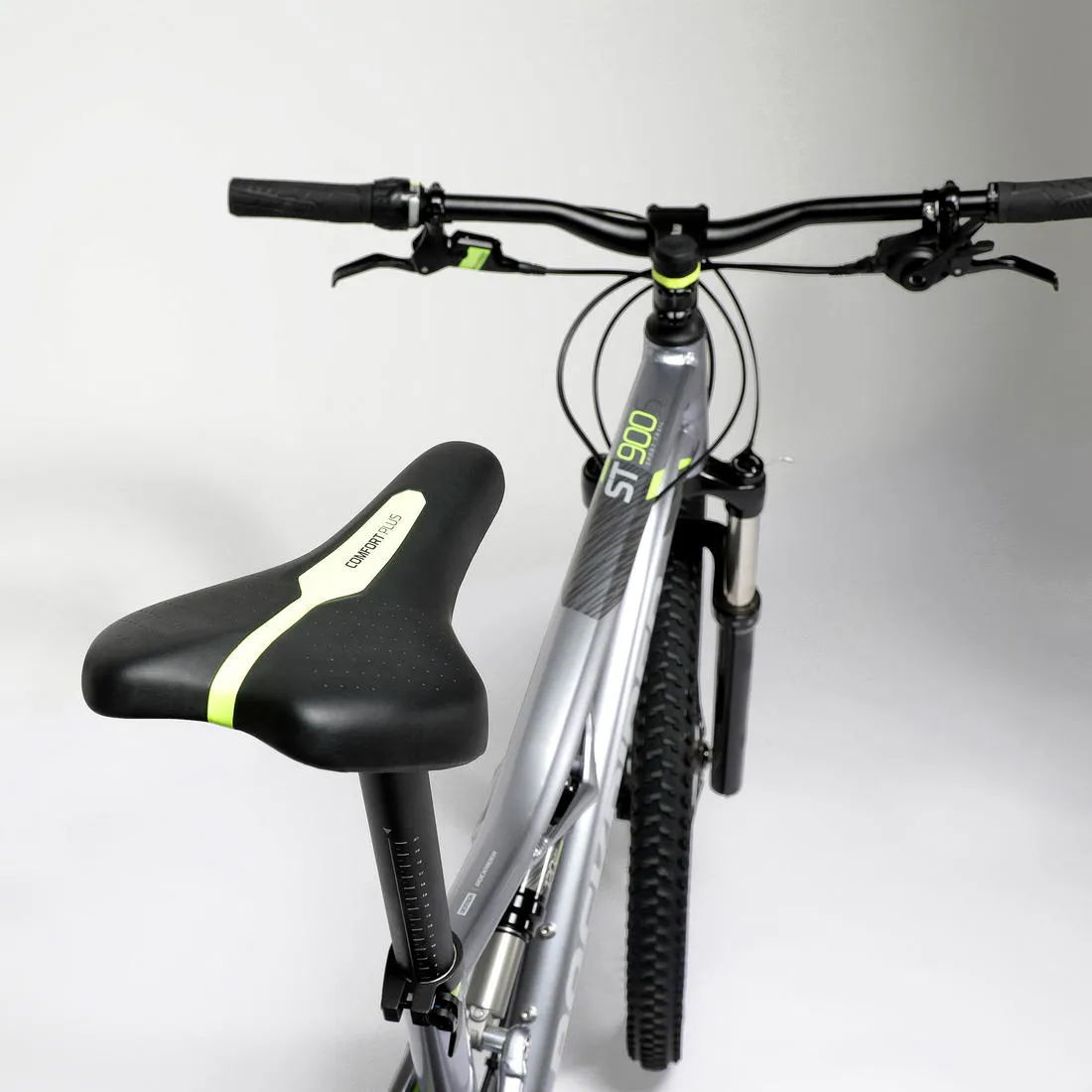 27.5 Inch MOUNTAIN BIKE FULL SUSPENSION ROCKRIDER ST 900 - Grey/Yellow