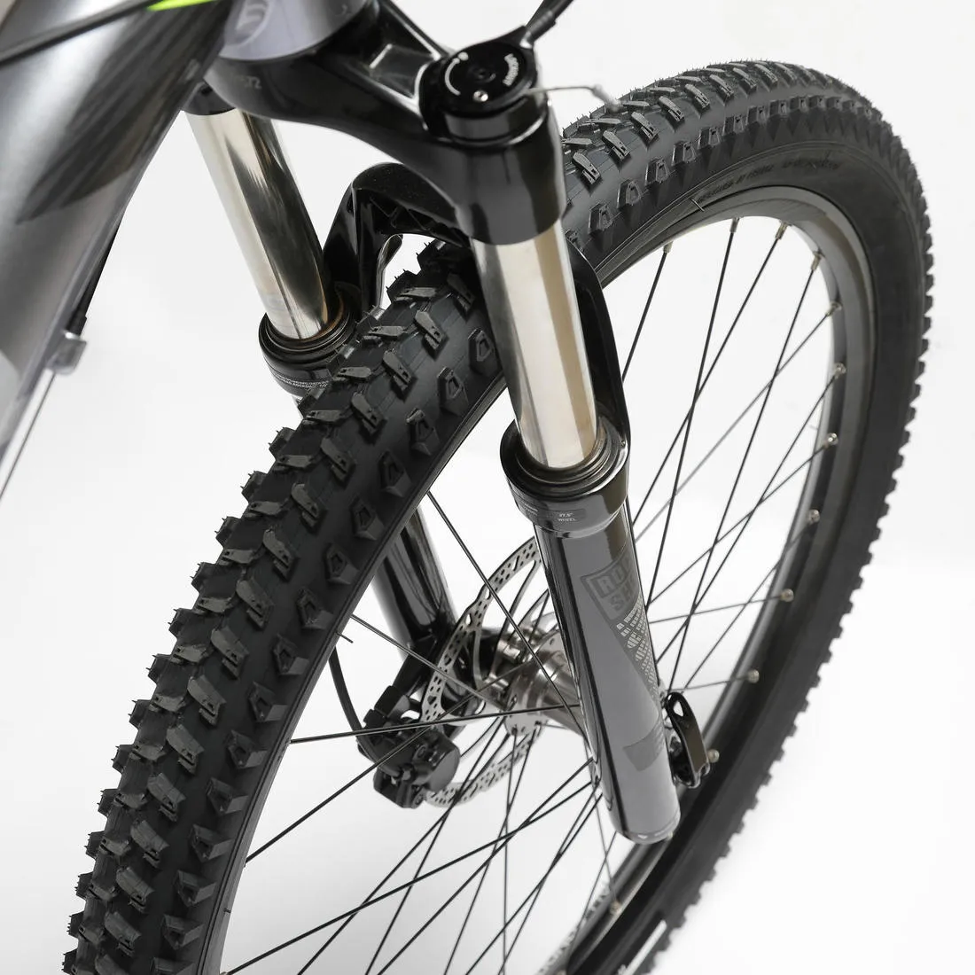 27.5 Inch MOUNTAIN BIKE FULL SUSPENSION ROCKRIDER ST 900 - Grey/Yellow