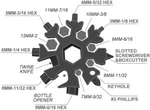 3 piezas del 18 en 1 Multi-herramienta Copo de Nieve -- Free Shipping!!