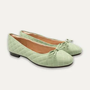 Adria Bow Matcha Ballet Flats