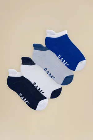 Bamboo Trainer Socks (4 Pack) Blues by BAM
