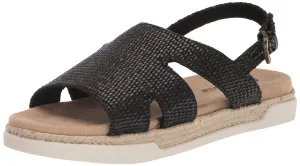 Bella Vita Women's Kato Platform Sandal, Black Woven, 8.5