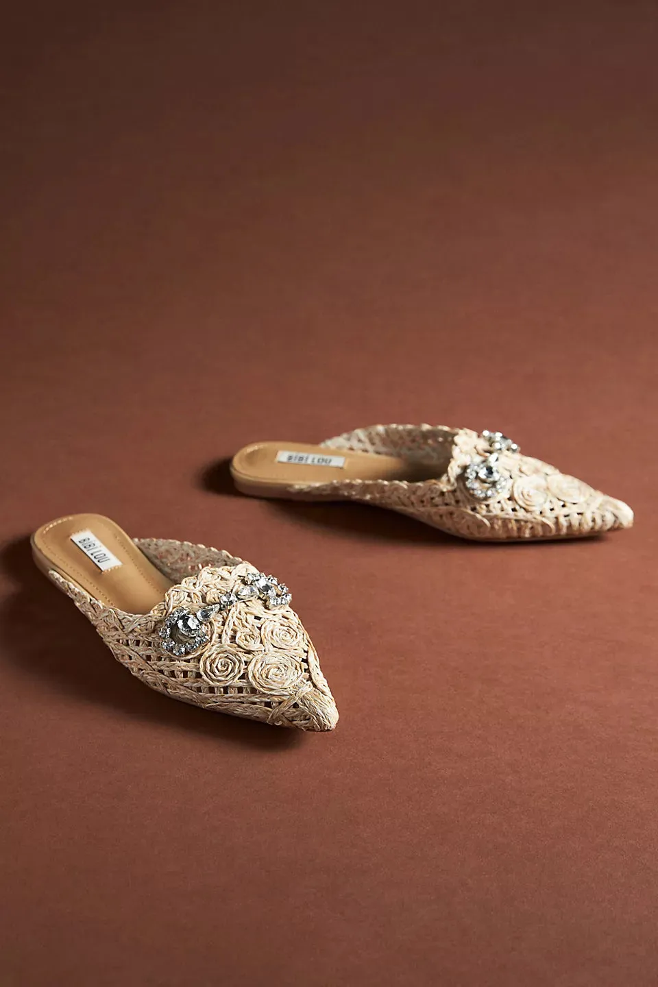 Bibi Lou Embellished Woven Mules