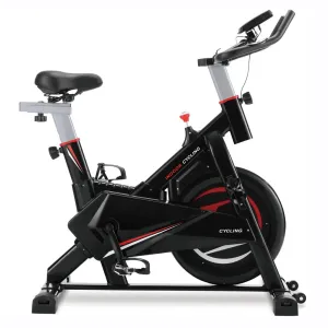 Blue Strawberry Quiet Spinning Bike - Indoor Cycling Trainer with 30 lbs Flywheel & Adjustable Features