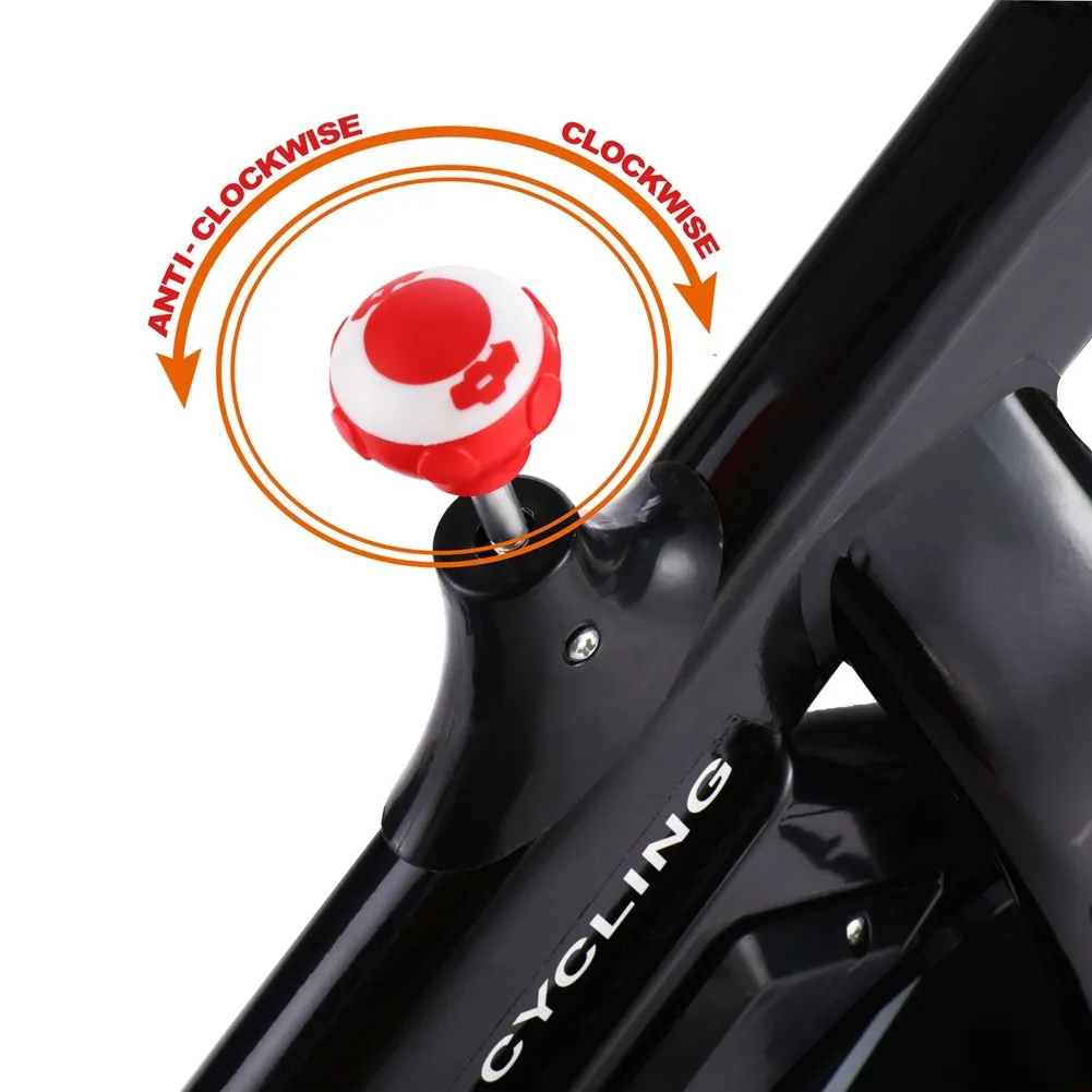 Blue Strawberry Quiet Spinning Bike - Indoor Cycling Trainer with 30 lbs Flywheel & Adjustable Features