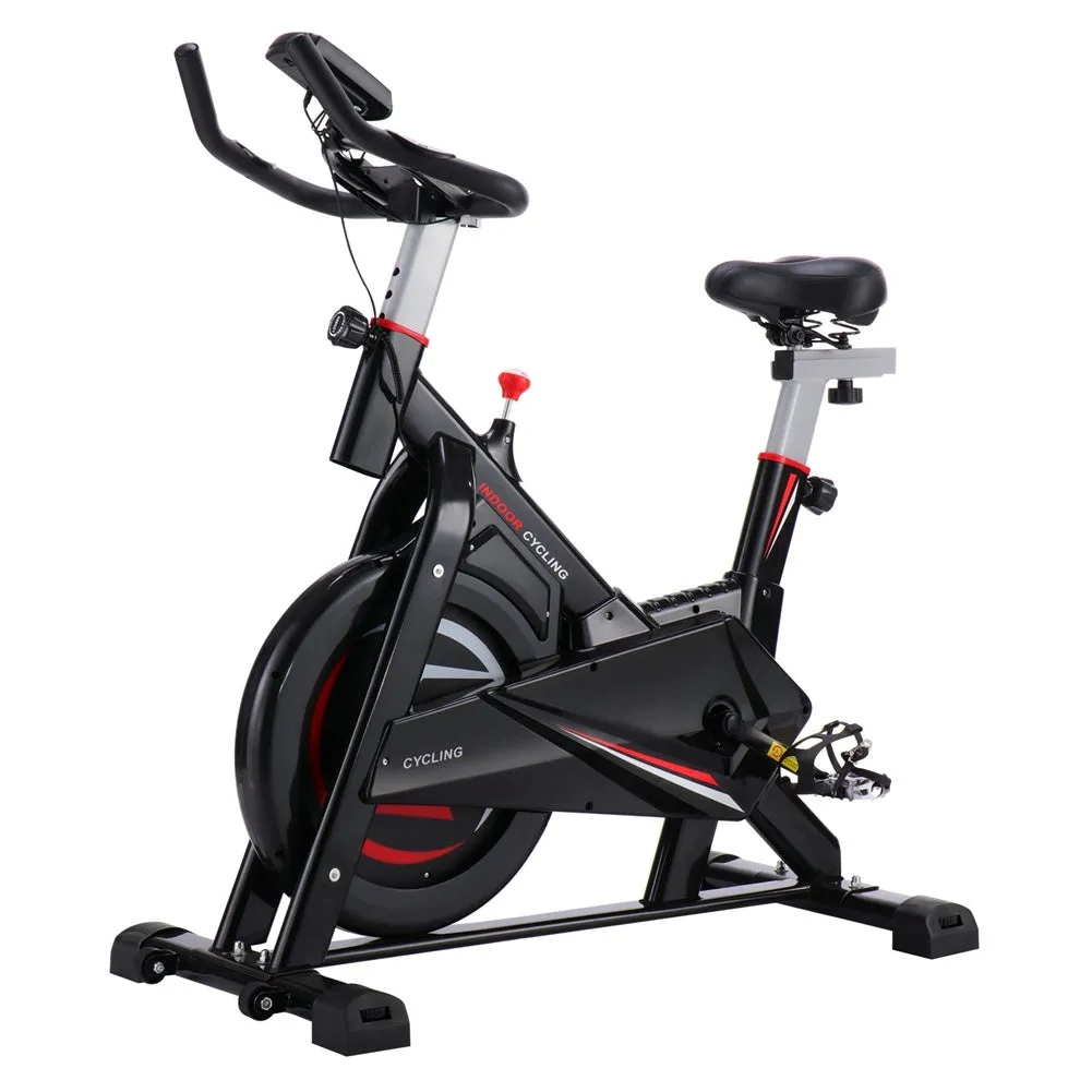 Blue Strawberry Quiet Spinning Bike - Indoor Cycling Trainer with 30 lbs Flywheel & Adjustable Features