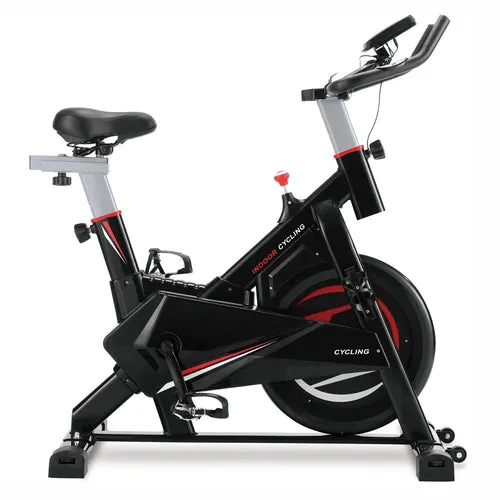 Blue Strawberry Quiet Spinning Bike - Indoor Cycling Trainer with 30 lbs Flywheel & Adjustable Features
