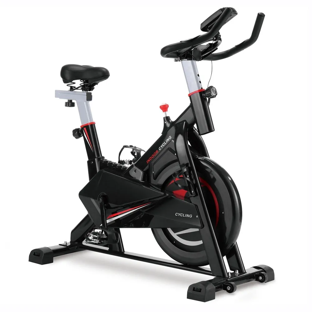 Blue Strawberry Quiet Spinning Bike - Indoor Cycling Trainer with 30 lbs Flywheel & Adjustable Features