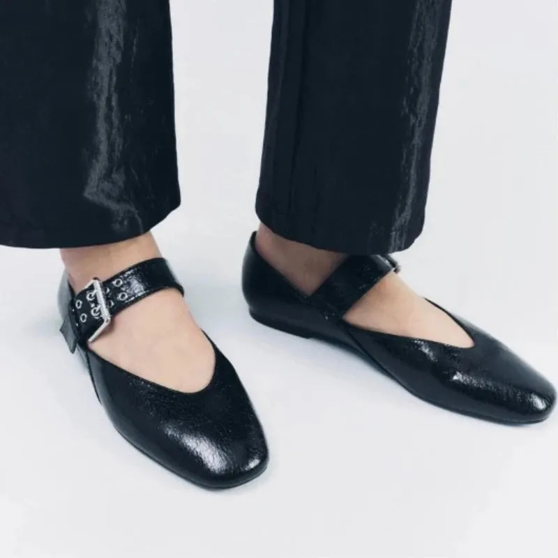 Bordeaux Buckle Flats