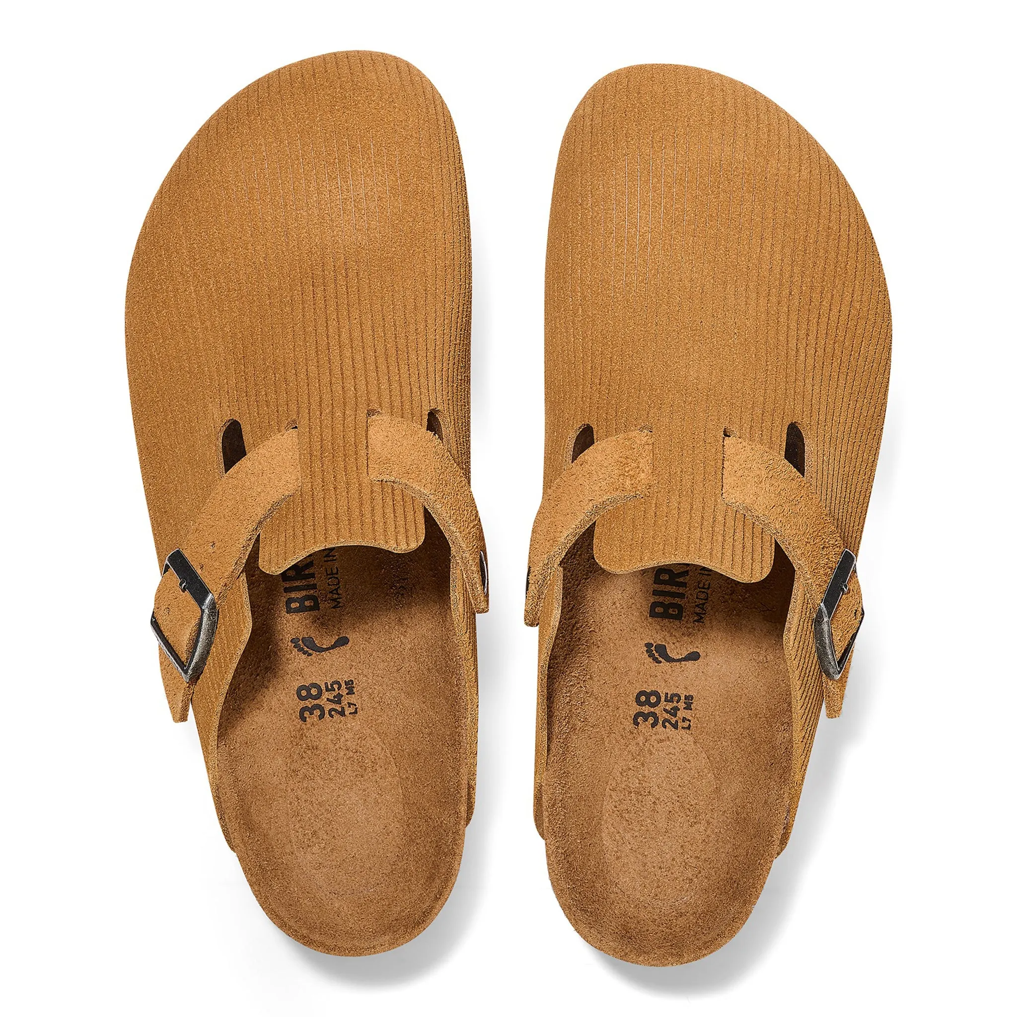 Boston Suede Embossed Clogs - Corduroy Cork Brown