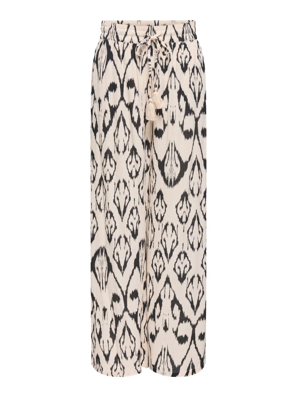 Bree Patteren Wide Leg Trousers Cream