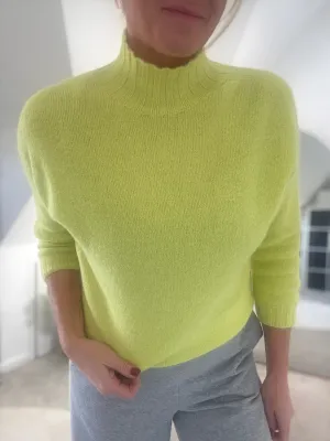 Bright Lime 3/4 sleeve Fluffy Jumper