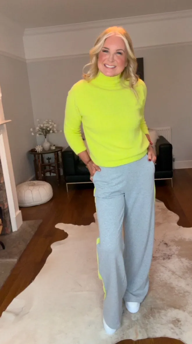 Bright Lime 3/4 sleeve Fluffy Jumper