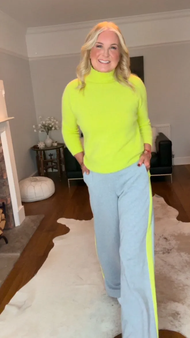 Bright Lime 3/4 sleeve Fluffy Jumper