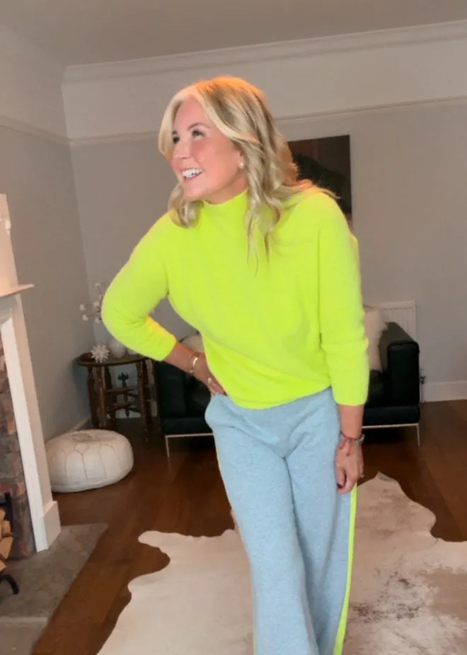 Bright Lime 3/4 sleeve Fluffy Jumper