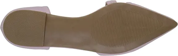 Brinley Co. Womens Cross Strap Pointed Toe Flats Pink, 7.5 Regular US