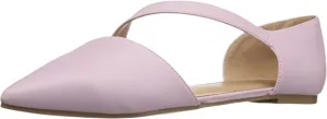 Brinley Co. Womens Cross Strap Pointed Toe Flats Pink, 7.5 Regular US