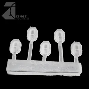 Bulkhead Lights - Sprue of 5 - 15mm Oval Bulkhead - Transparent Light Diffuser