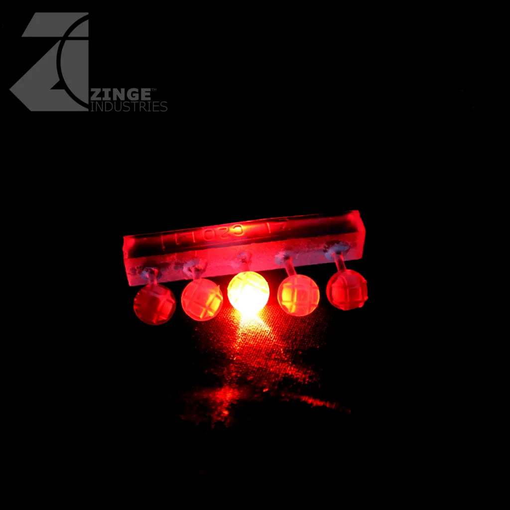 Bulkhead Lights - Sprue of 5 - 15mm Round Bulkhead - Transparent Light Diffuser
