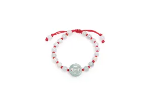 Burmese Jadeite 'Good Fortune' Children's Silk Bracelet