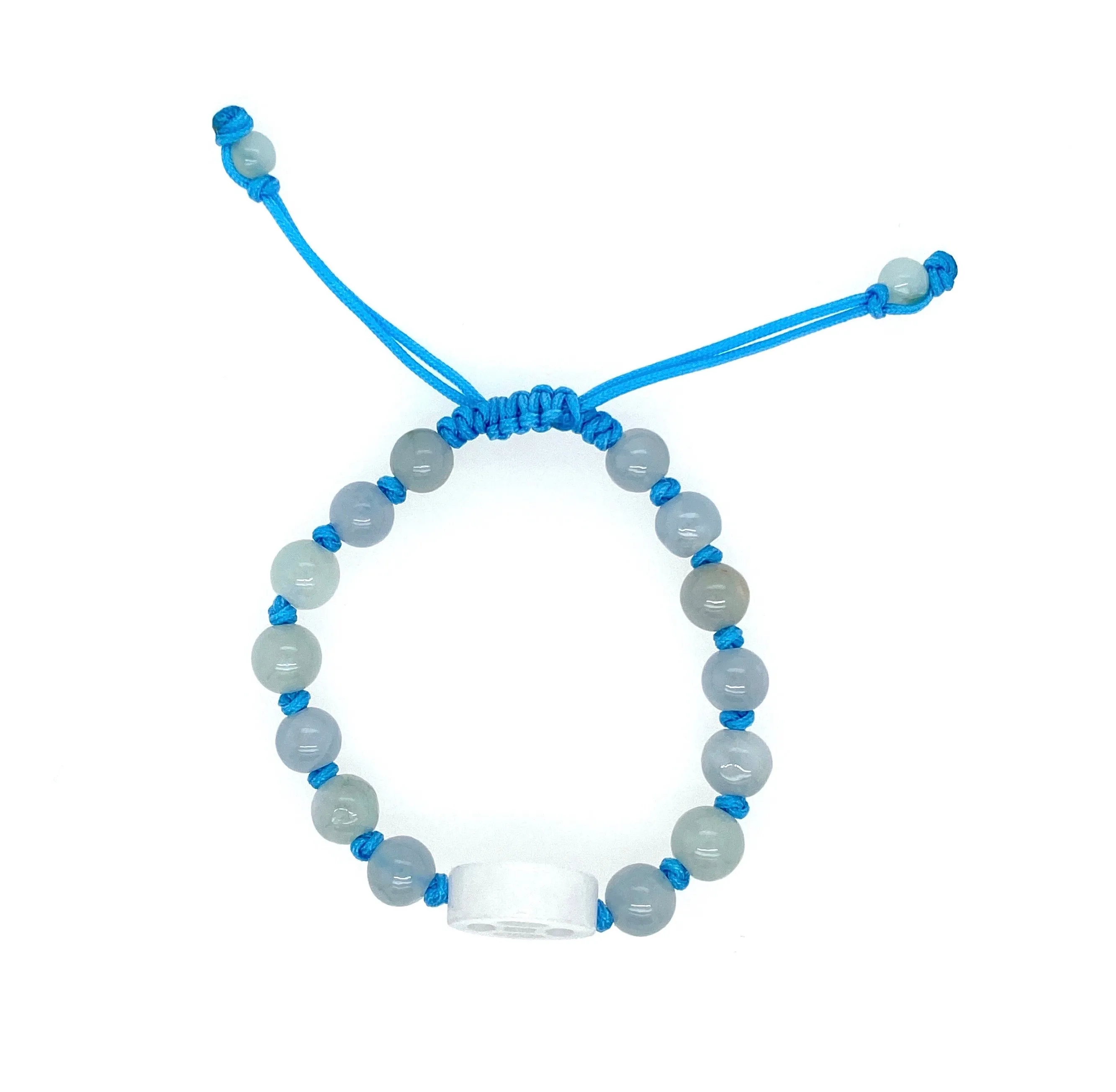 Burmese Jadeite 'Good Fortune' Children's Silk Bracelet