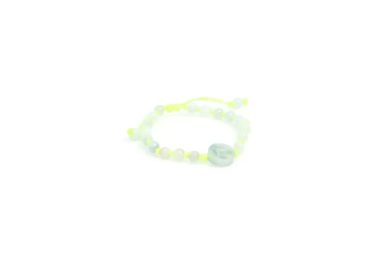 Burmese Jadeite 'Good Fortune' Children's Silk Bracelet
