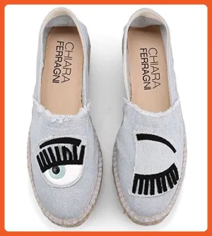 Chiara Ferragni Women's Light Blue Canvas Eye Espadrille Sneaker