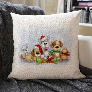 Christmas Themed Linen Pillowcase