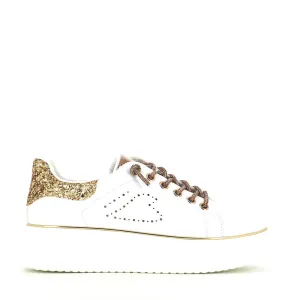 Cinders Edit Dia Lace Trainer White Gold
