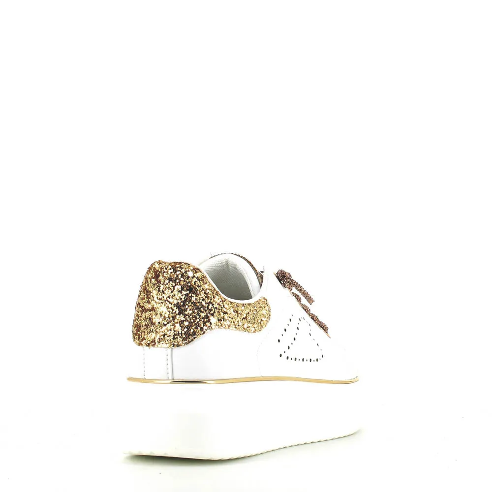 Cinders Edit Dia Lace Trainer White Gold
