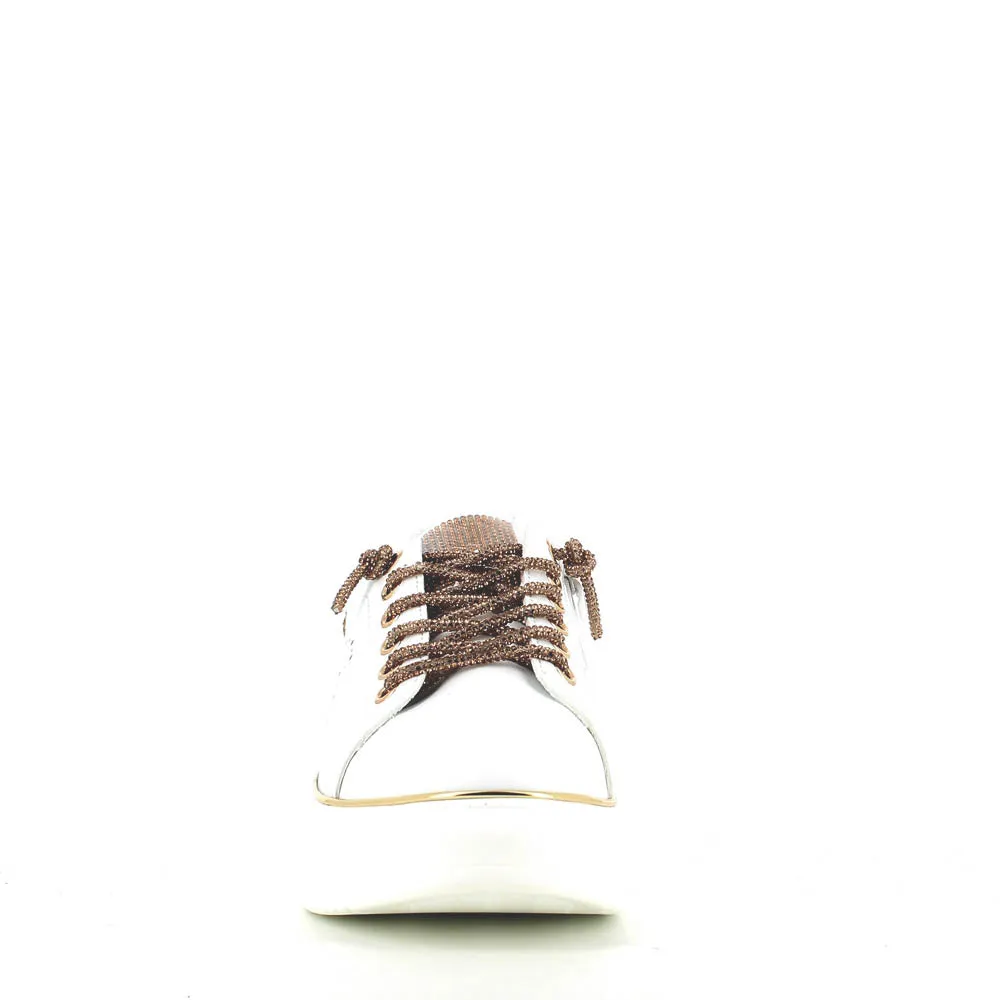 Cinders Edit Dia Lace Trainer White Gold