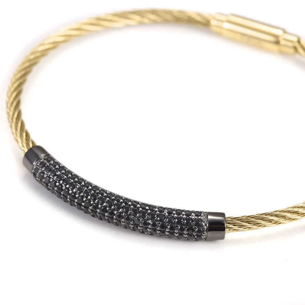Circular cable smooth bracelet-NSB1559ST