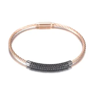 Circular cable smooth bracelet-NSB1559ST