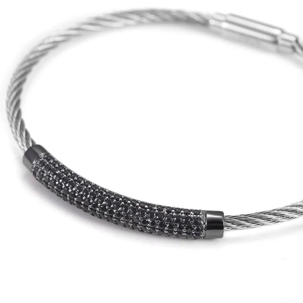 Circular cable smooth bracelet-NSB1559ST
