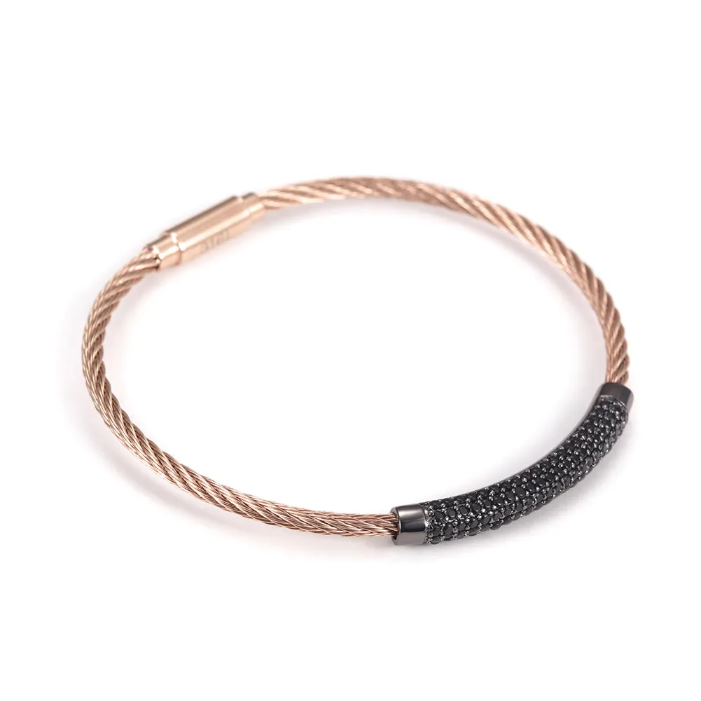 Circular cable smooth bracelet-NSB1559ST