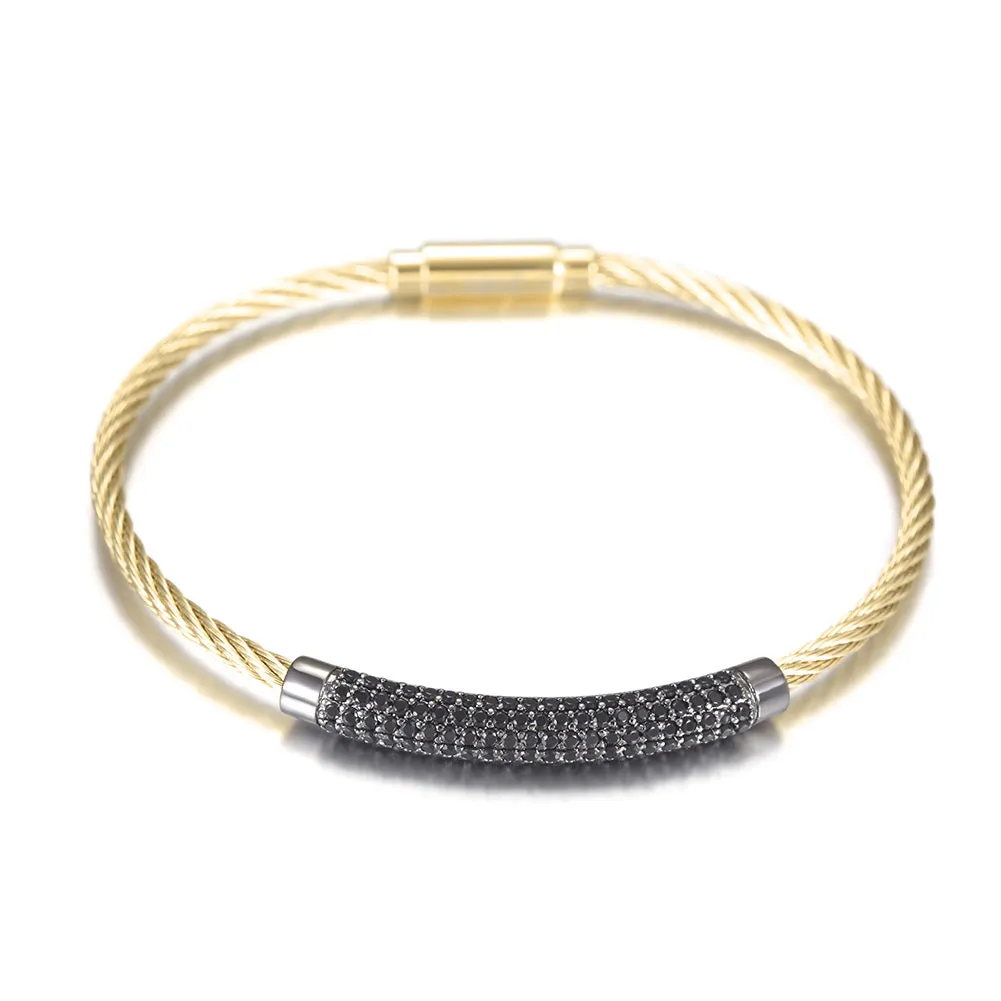 Circular cable smooth bracelet-NSB1559ST
