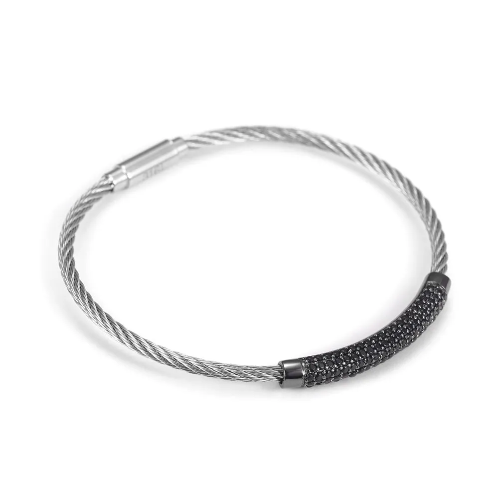 Circular cable smooth bracelet-NSB1559ST