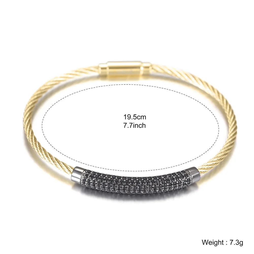 Circular cable smooth bracelet-NSB1559ST