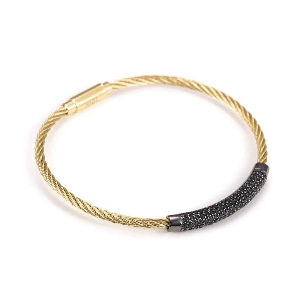 Circular cable smooth bracelet-NSB1559ST