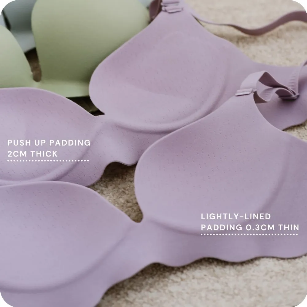 Comfy Sleek! Seamless Push Up Wireless Bra in Seafoam Blue