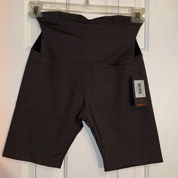Copper Life Women’s Back Support Shorts in Slate Grey, Copper and Zinc Infused M