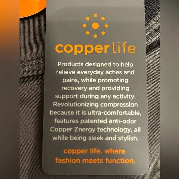 Copper Life Women’s Back Support Shorts in Slate Grey, Copper and Zinc Infused M