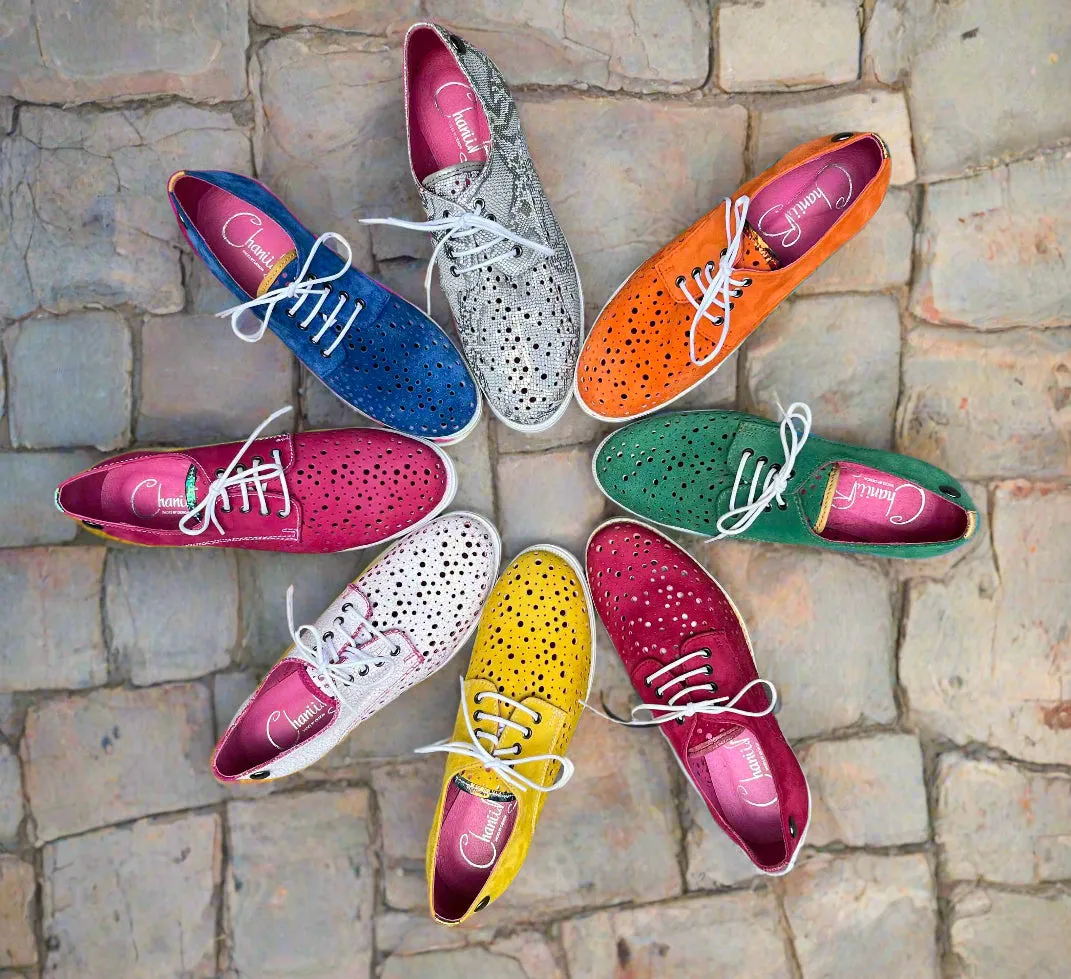 Cordon - Yellow Suede lace up shoe