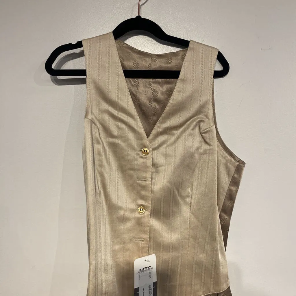 cream stripe vest