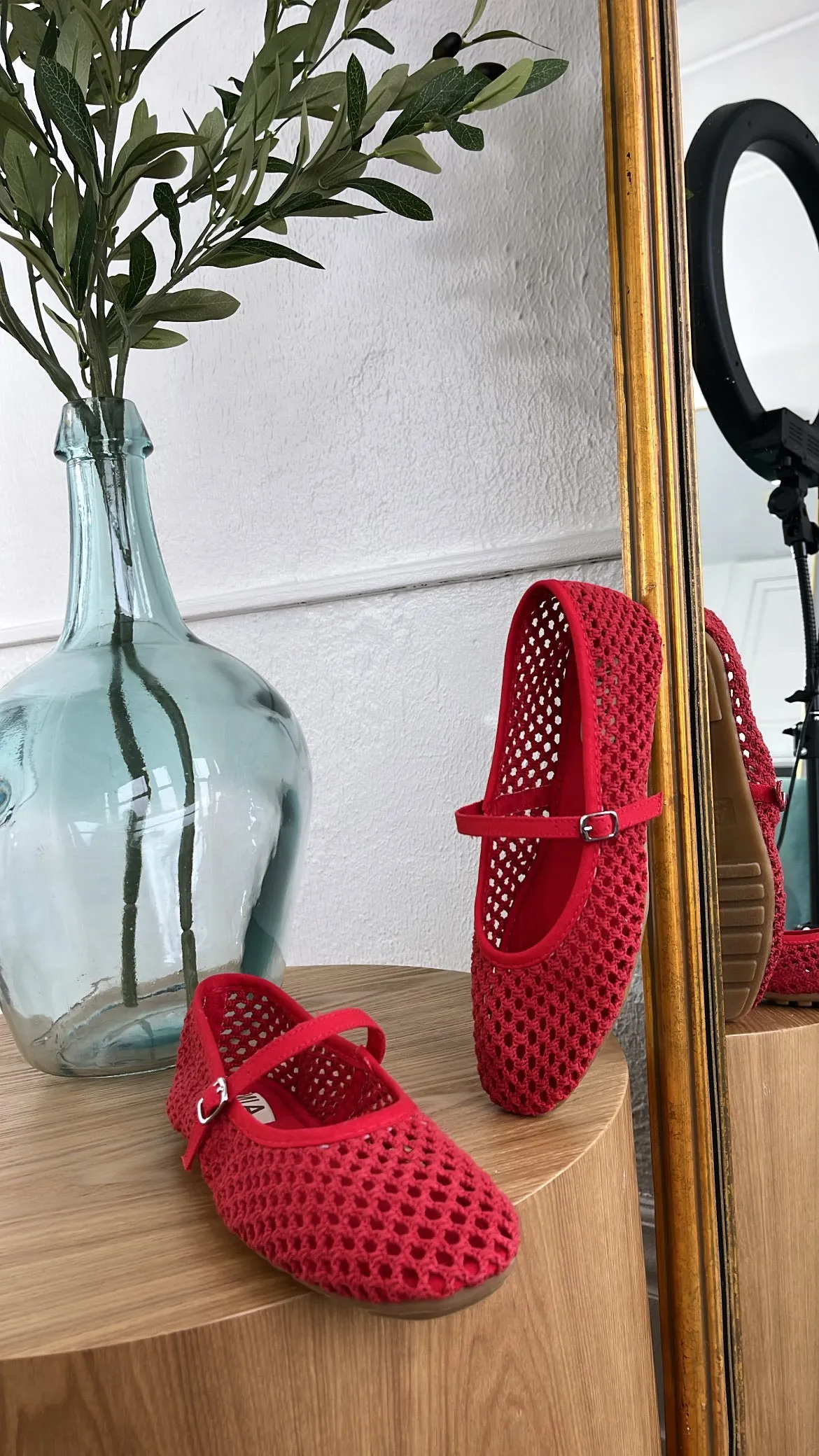 Dorothy Woven Ballet Flats, Red