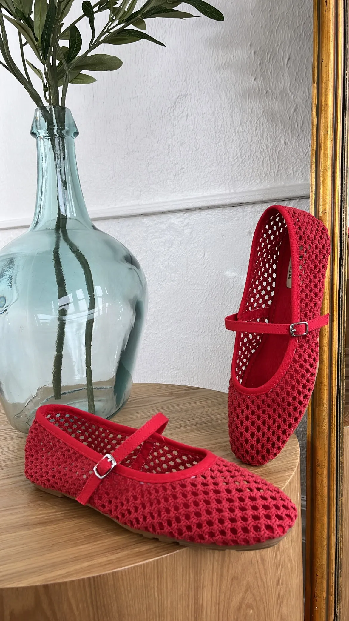 Dorothy Woven Ballet Flats, Red